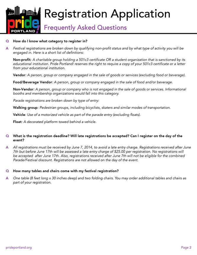 Pride Portland Application